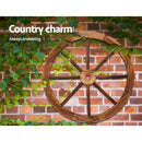 2x Wooden Wagon Wheel Outdoor Ornament