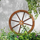 Outdoor Wooden Wagon Wheel Ornament