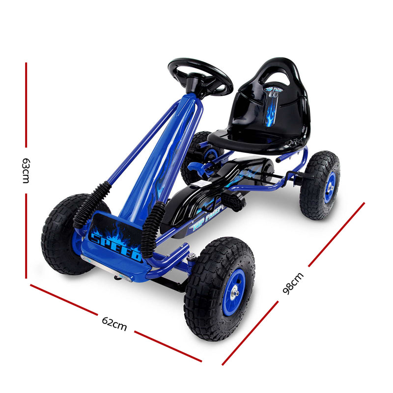 Ride On Pedal Racing Go Kart - Blue