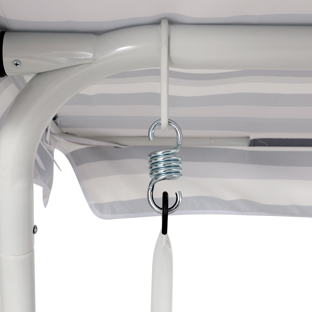 Kairo Garden Swing Chair with Canopy – White Grey – 3 Seater