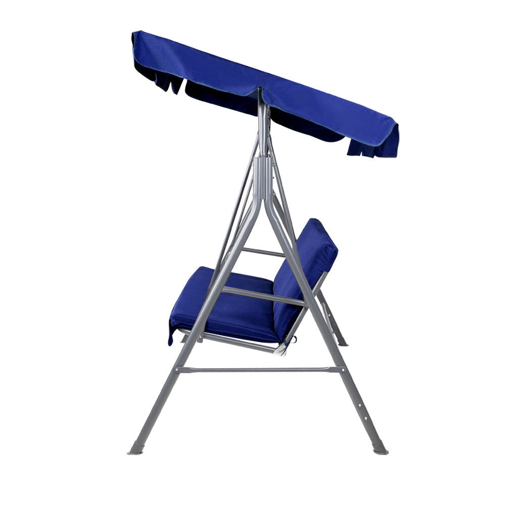 Fiora Outdoor Swing Chair with Canopy – Navy – 3 Seater