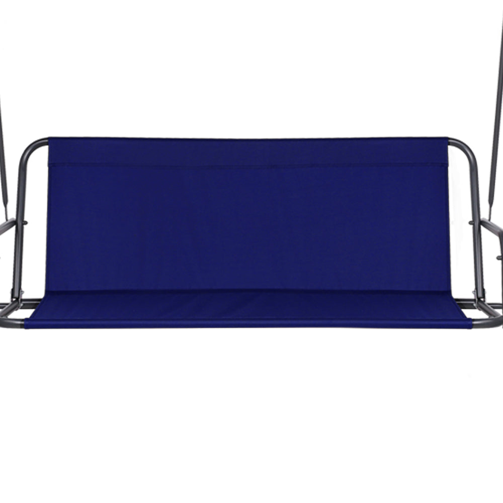 Fiora Outdoor Swing Chair with Canopy – Navy – 3 Seater