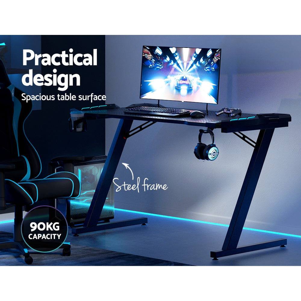 Apex Gaming Desk with RGB LED – Black – 120 cm