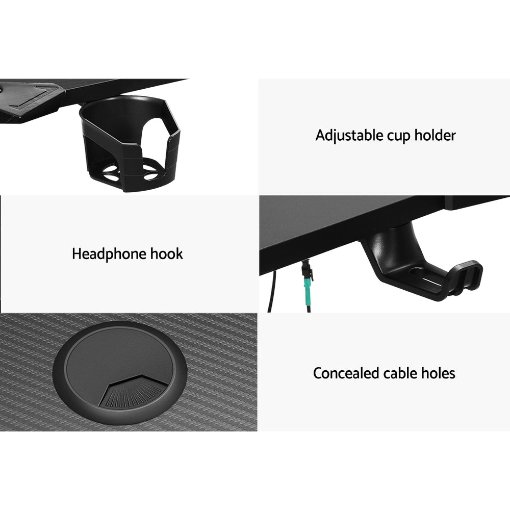 Apex Gaming Desk with RGB LED – Black – 120 cm