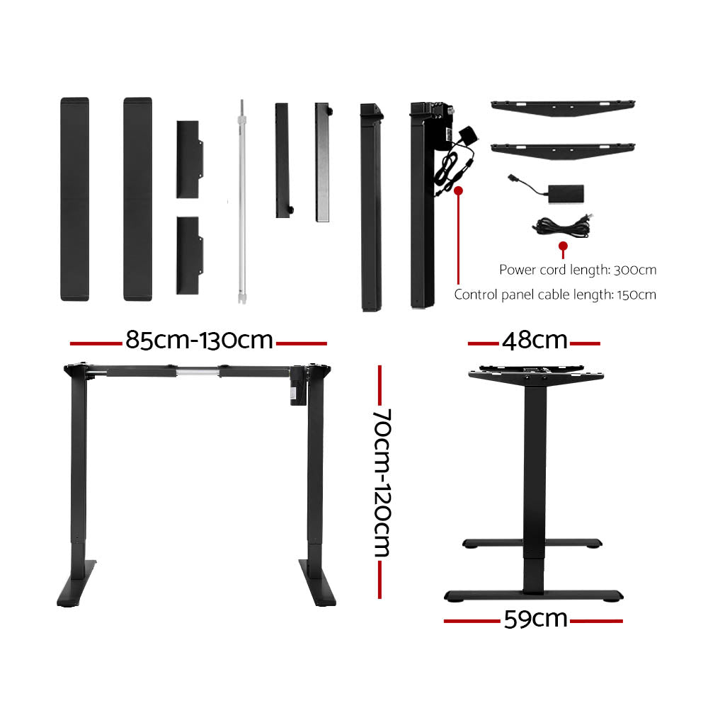 Alderon Electric Sit Stand Desk – Black – 140 cm