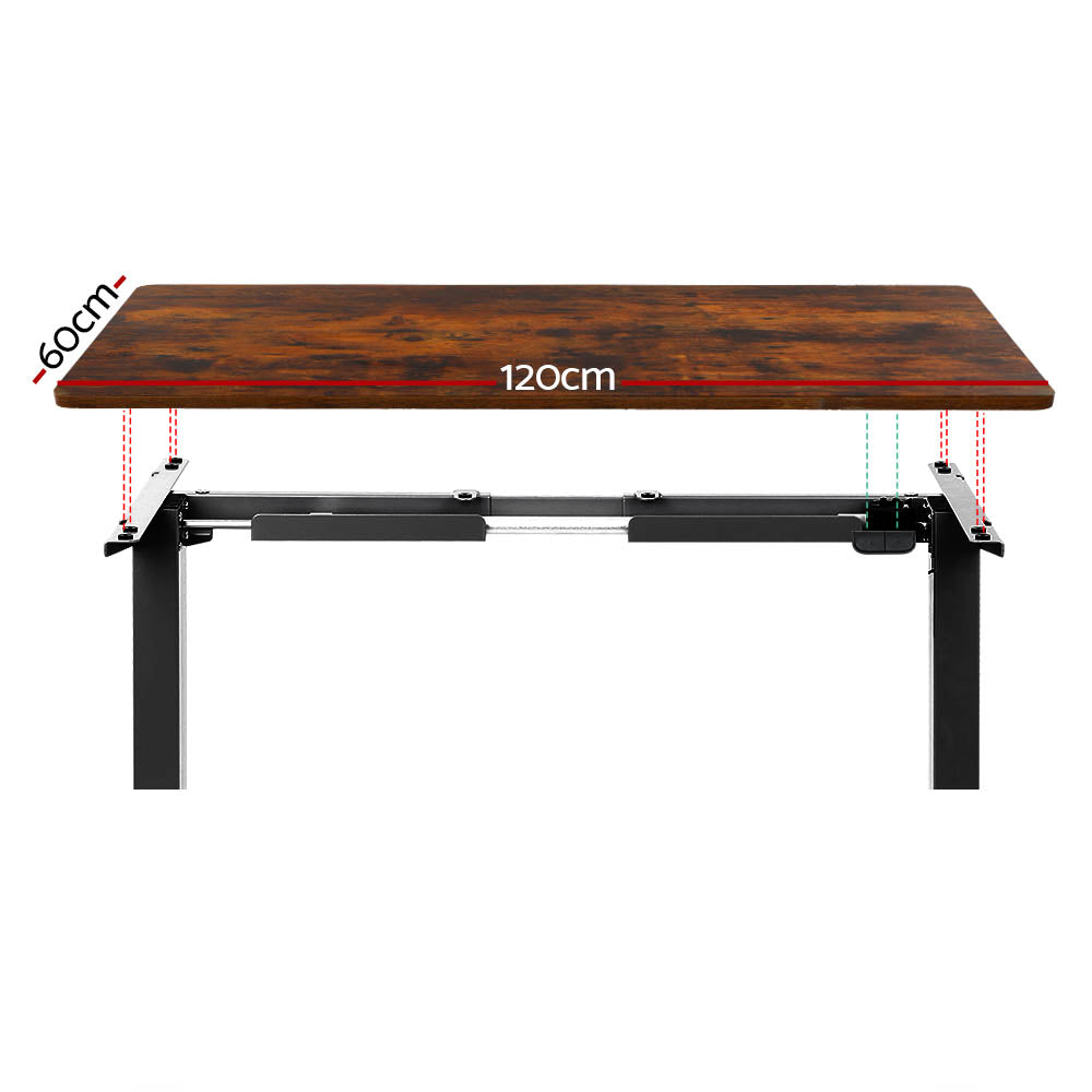 Marlow Electric Sit Stand Desk – Rustic Brown – 120 cm