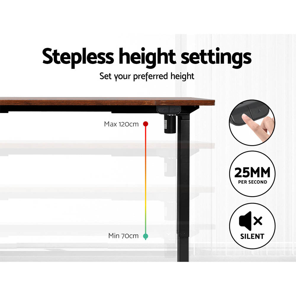 Marlow Electric Sit Stand Desk – Rustic Brown – 120 cm
