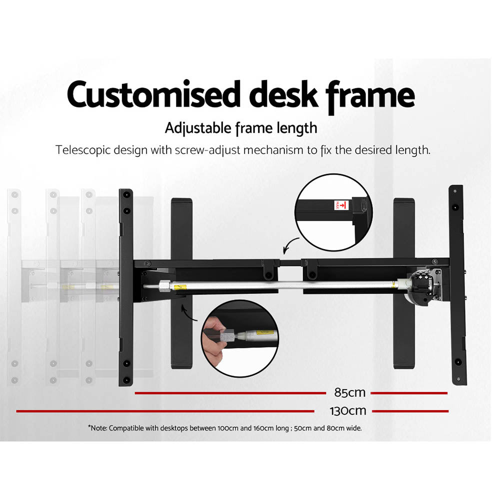 Veron Electric Sit Stand Desk – Brown – 140 cm