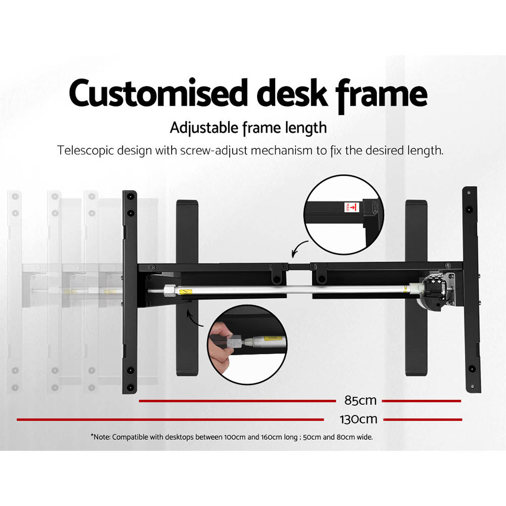 Veron Electric Sit Stand Desk – Brown – 140 cm