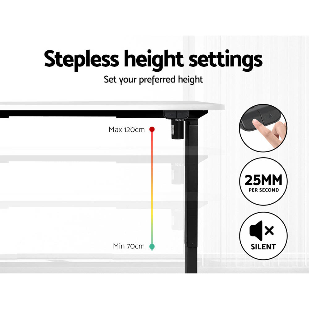 Veron Electric Sit Stand Desk – White – 140 cm