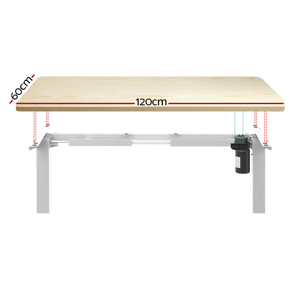 Kepler Electric Sit Stand Desk – White Oak – 120 cm