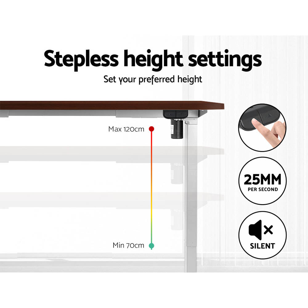 Precision Electric Standing Desk – Walnut – 140 cm