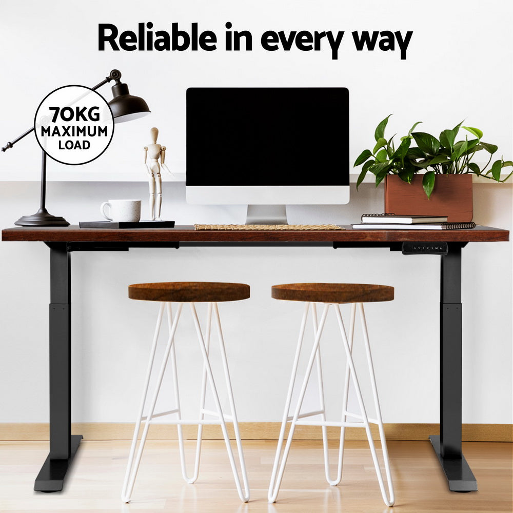 Alderon Electric Sit Stand Desk – Brown / Wood – 120 cm