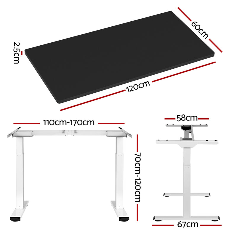 Motorised Standing Desk – Dual Motor, Classic Black 120cm