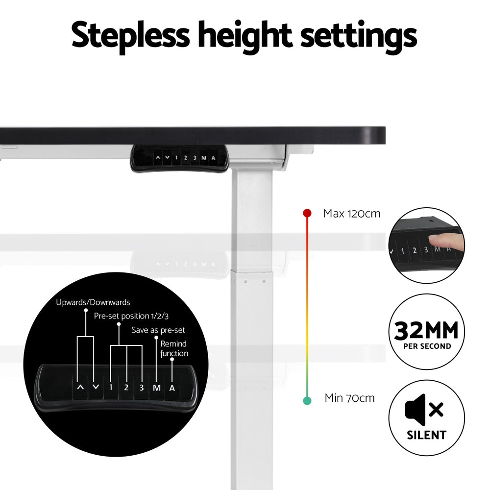 Halston Electric Sit Stand Desk – Black – 140 cm