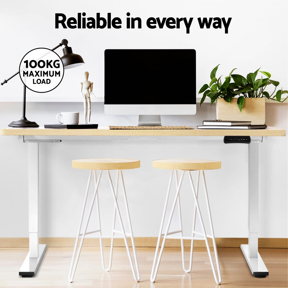 Nara Electric Sit Stand Desk – Beige – 140 cm