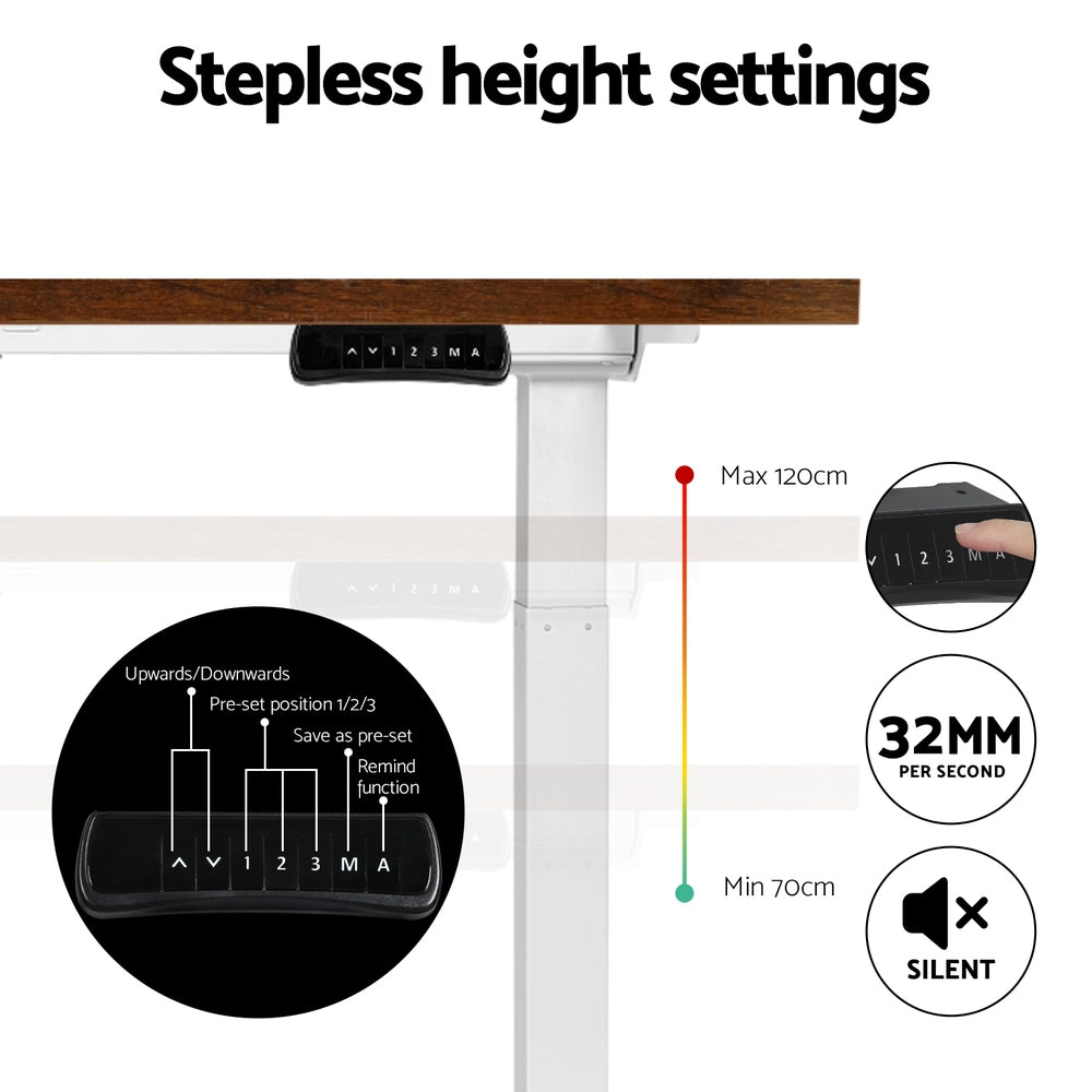 Valderon Electric Sit Stand Desk – Brown / Wood – 120 cm