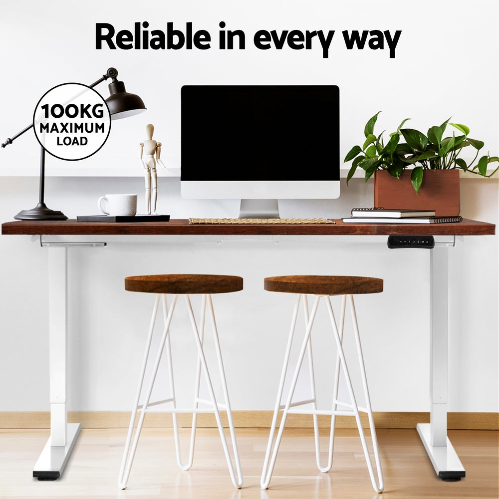 Valderon Electric Sit Stand Desk – Brown / Wood – 120 cm