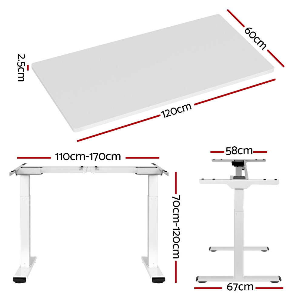 Hadron Electric Sit Stand Desk – Classic White – 120 cm