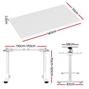Motorised Standing Desk – Dual Motor, White Finish 140cm