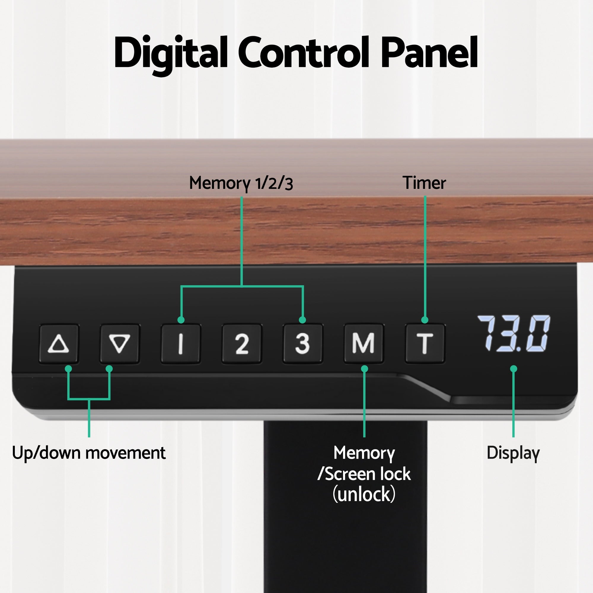 Kairo Dual Motor Electric Desk – Walnut – 140 cm