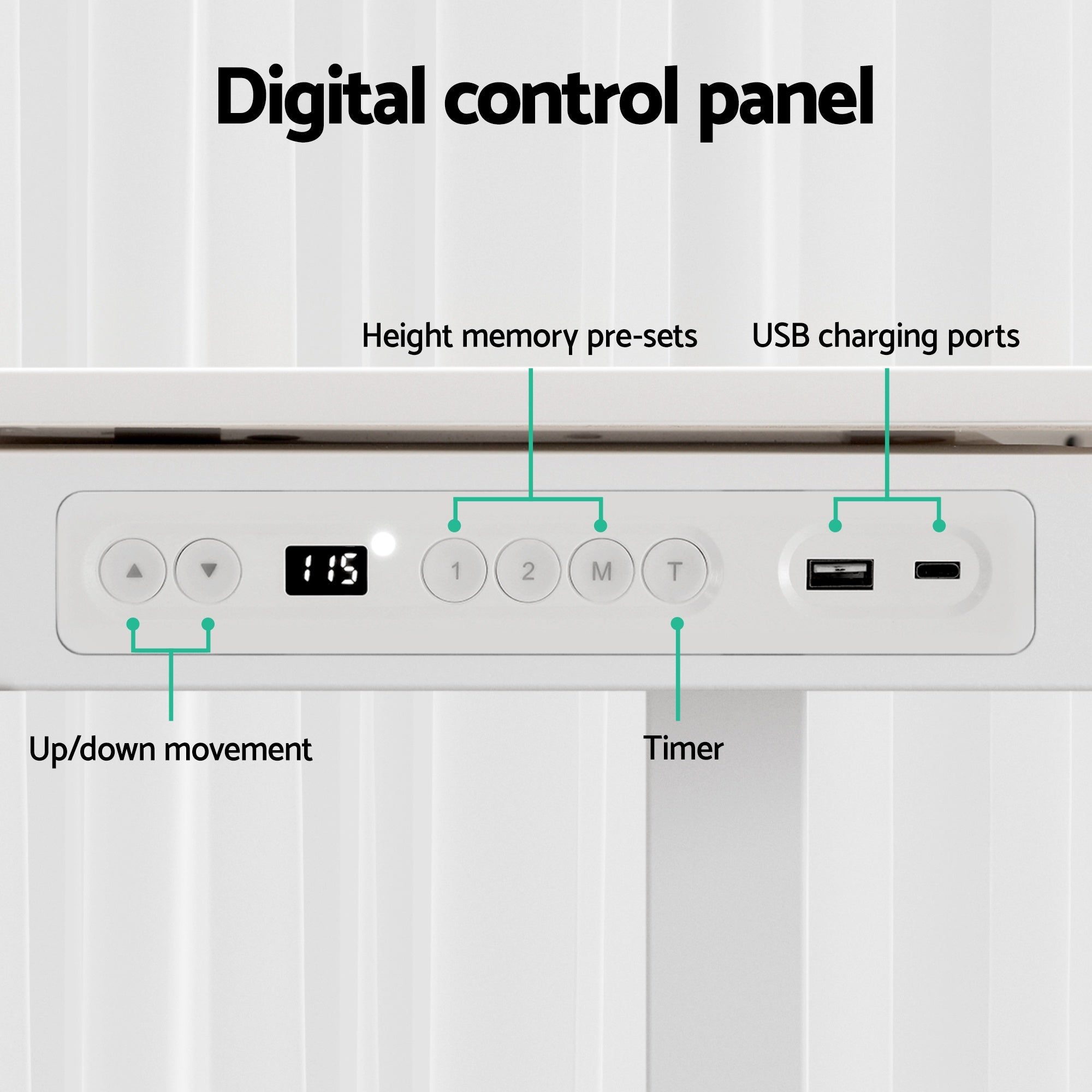 Elevate Electric Sit Stand Desk with Drawer – White – 120cm
