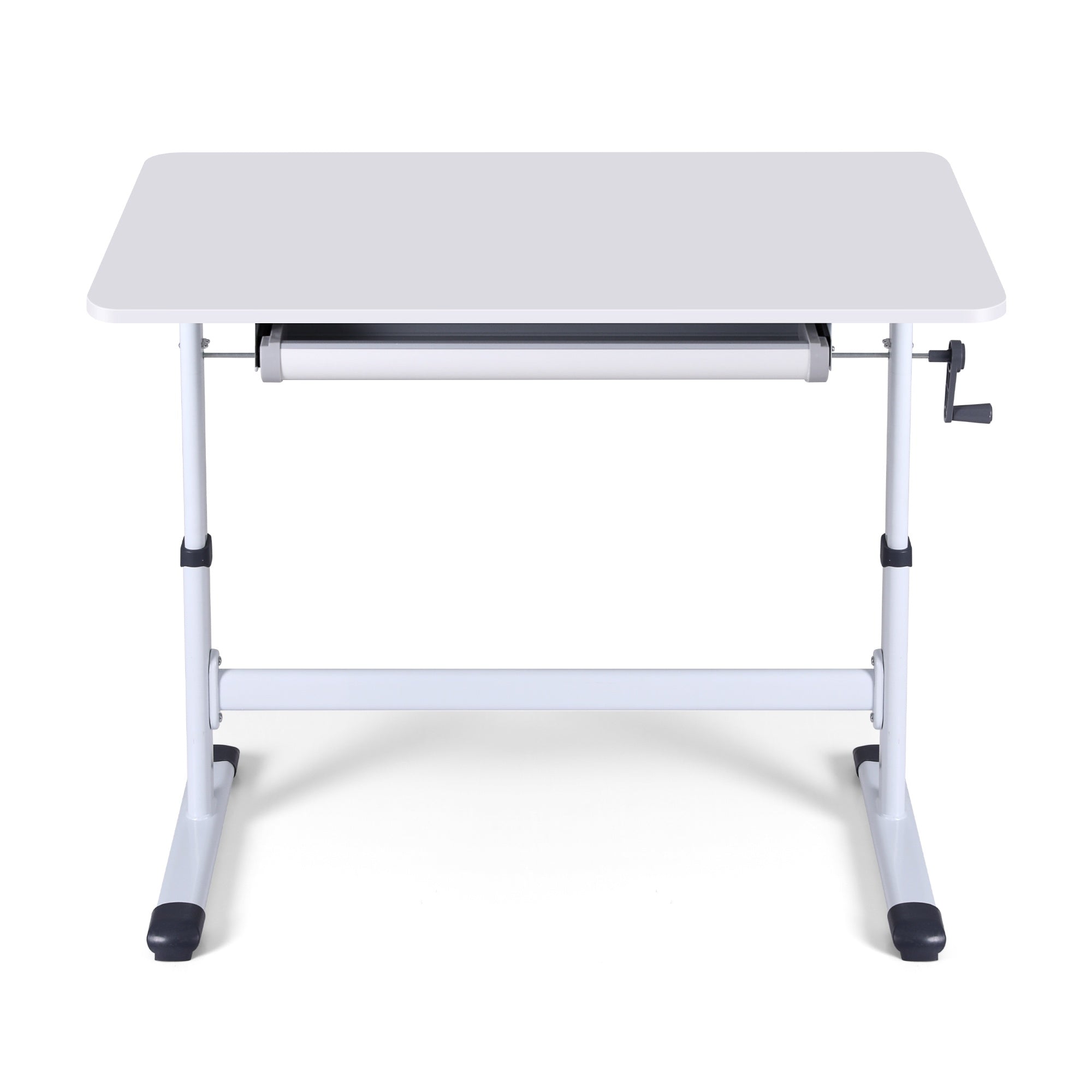 Scholar Manual Height Adjustable Desk – White – 100cm