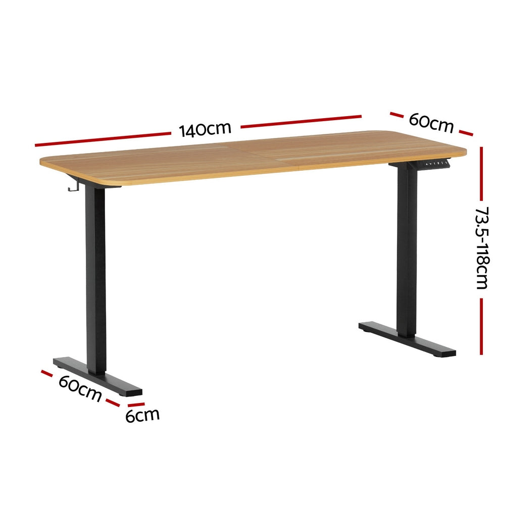 Meridian Electric Sit Stand Desk – Brown & Black – 140 cm