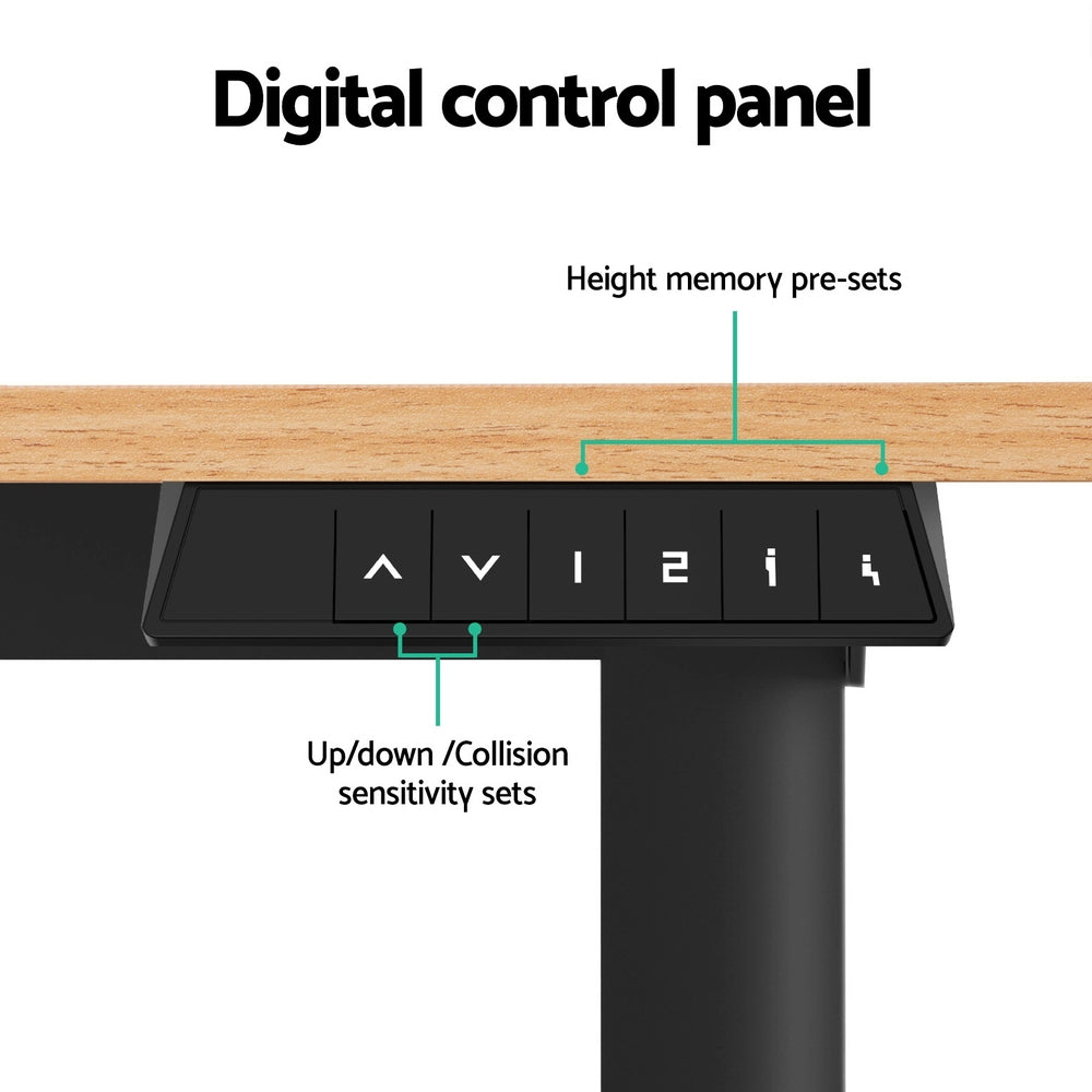 Meridian Electric Sit Stand Desk – Brown & Black – 140 cm