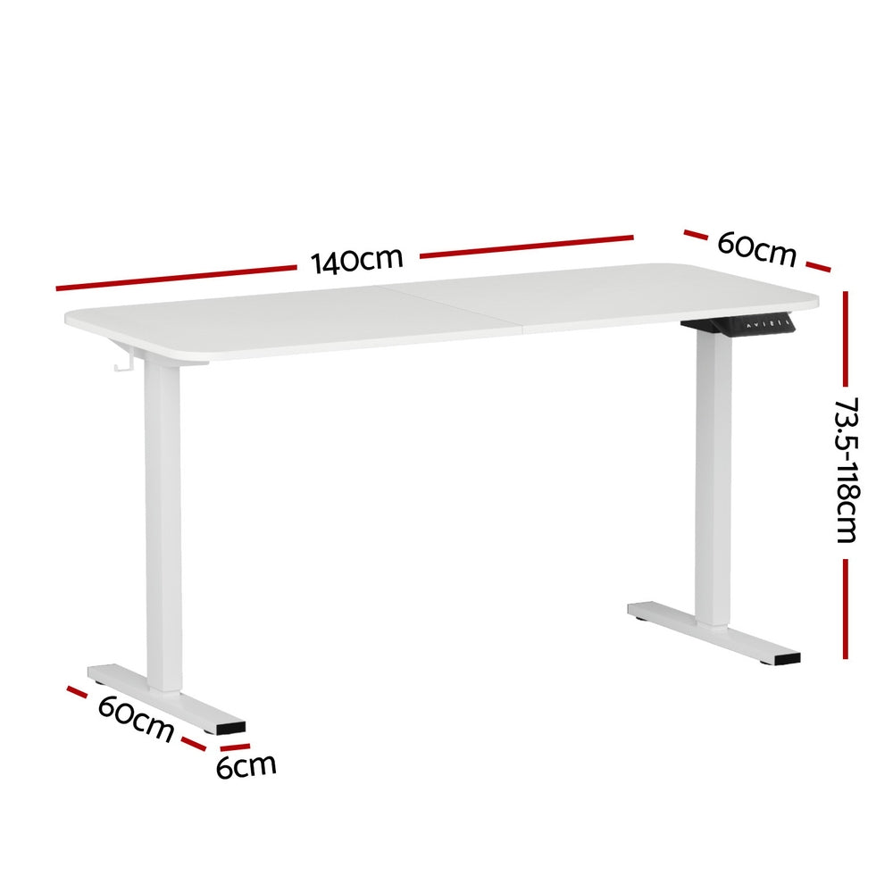 Valdris Electric Sit Stand Desk – White – 140 cm