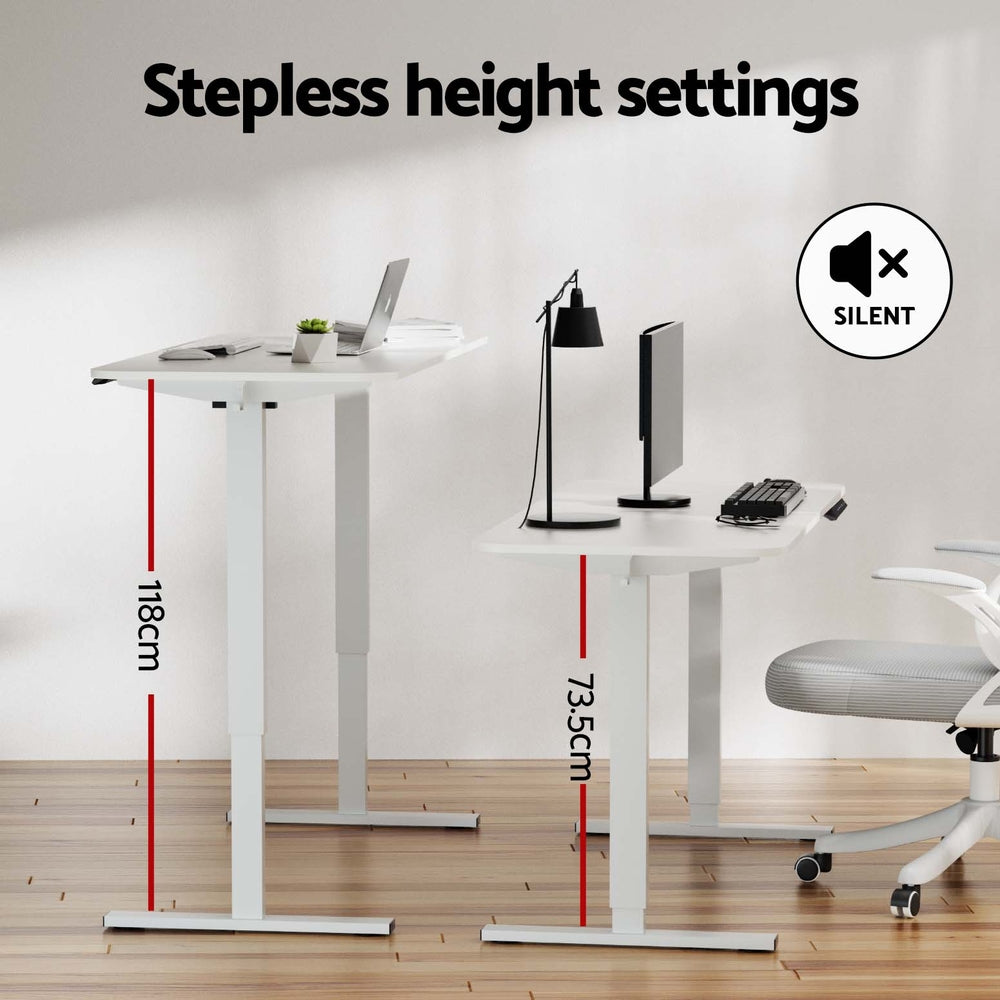 Valdris Electric Sit Stand Desk – White – 140 cm