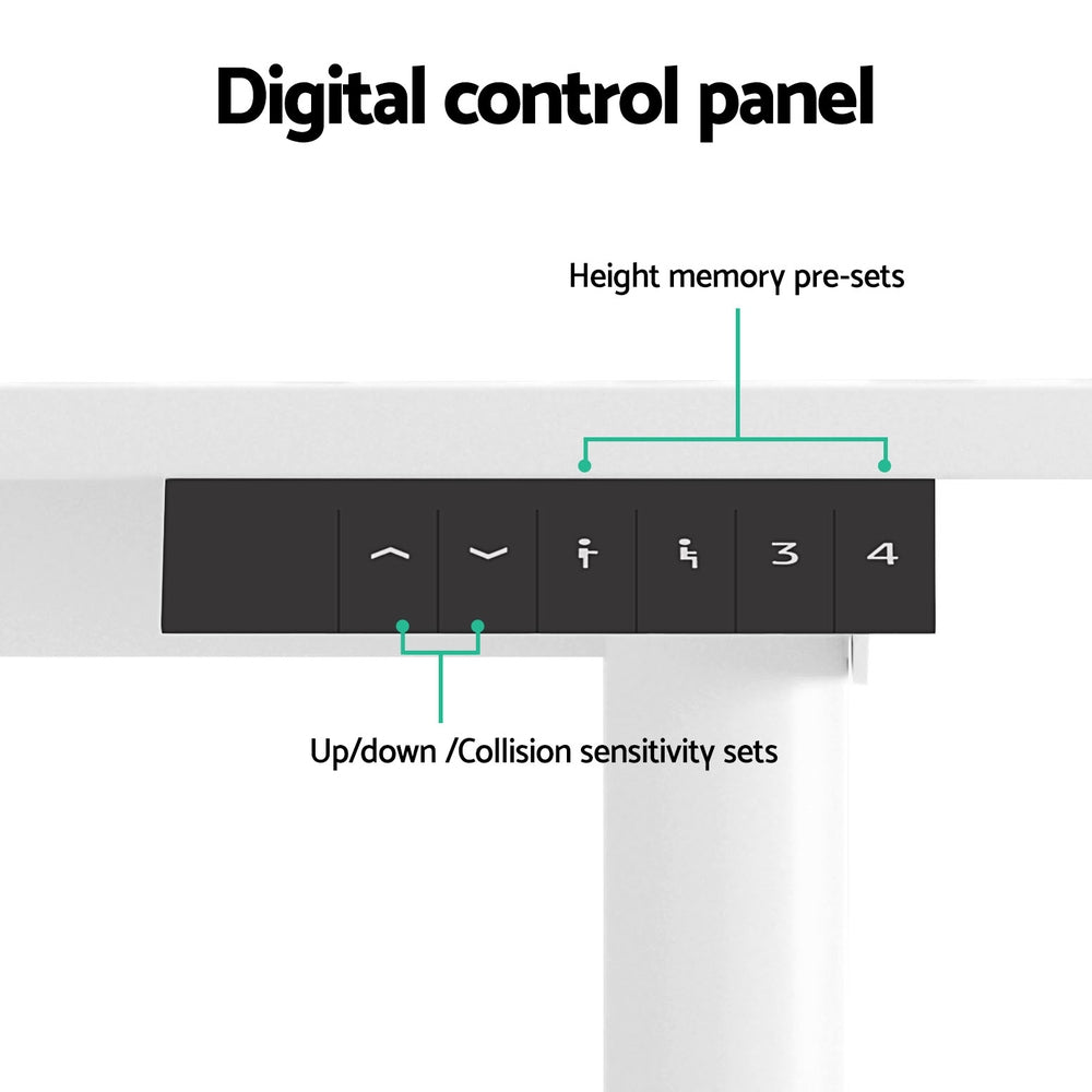 Flux Electric Standing Desk – White – 120 cm