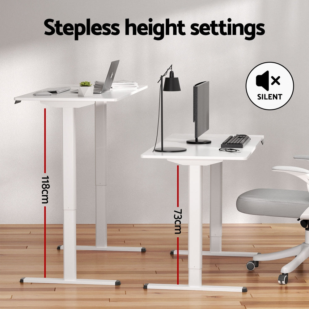 Flux Electric Standing Desk – White – 120 cm