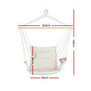 Hanging Hammock Chair with Armrest - Cream