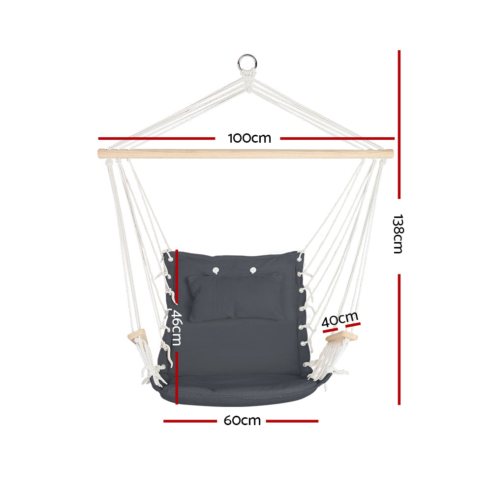 Korra Hanging Hammock Chair – Grey – 138 cm