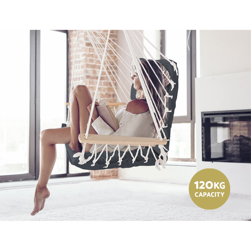 Korra Hanging Hammock Chair – Grey – 138 cm
