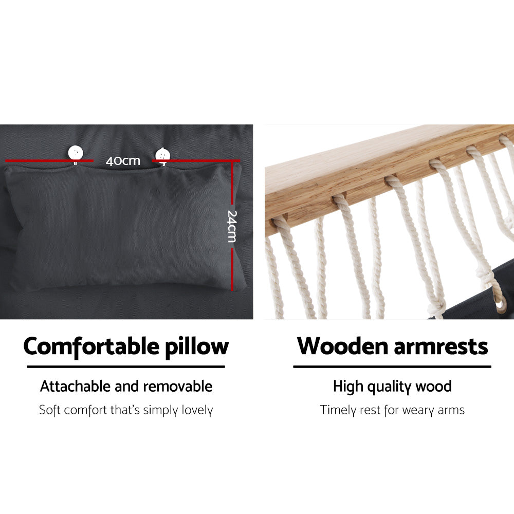 Korra Hanging Hammock Chair – Grey – 138 cm