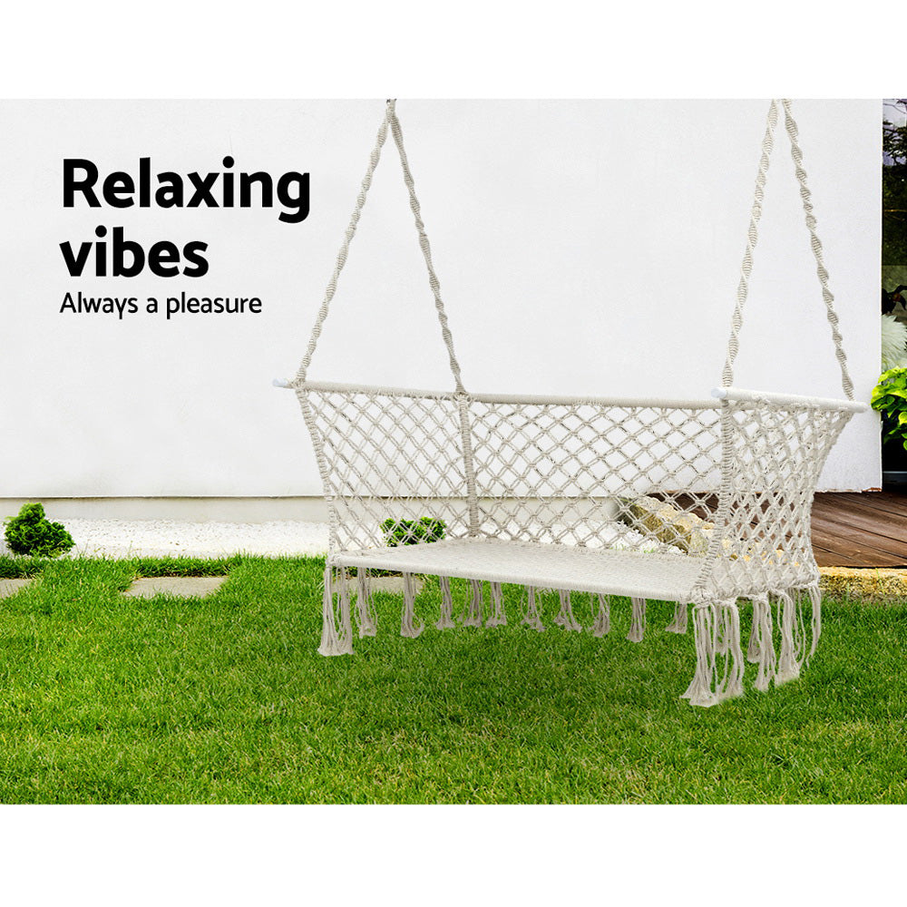 Serano Portable Camping Hammock – Cream – 2 Person