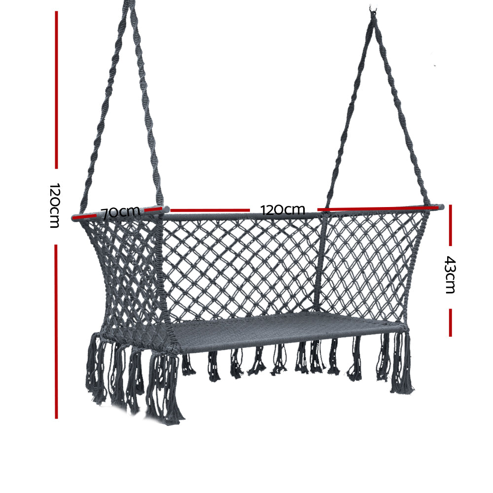 Meridian Outdoor Hammock Chair – Grey – 2 Person
