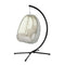 Gardeon Outdoor Egg Swing Chair Patio Furniture Pod Stand Canopy Foldable Cream