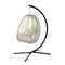 Gardeon Outdoor Egg Swing Chair Patio Furniture Pod Stand Canopy Foldable Cream