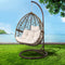 Wicker Rattan Egg Swing Chair – Latte with Cushion & Stand