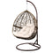 Wicker Rattan Egg Swing Chair – Latte with Cushion & Stand