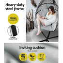 Outdoor Cushion Egg Swing Chair - Grey