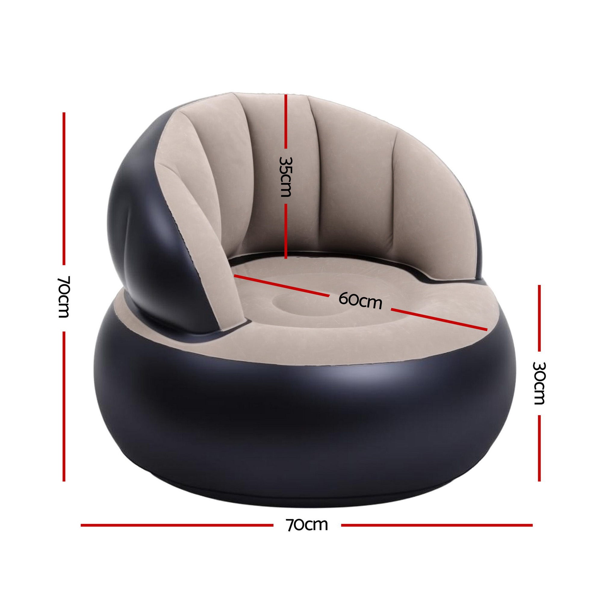 Orbit Inflatable Round Chair – Brown – Single