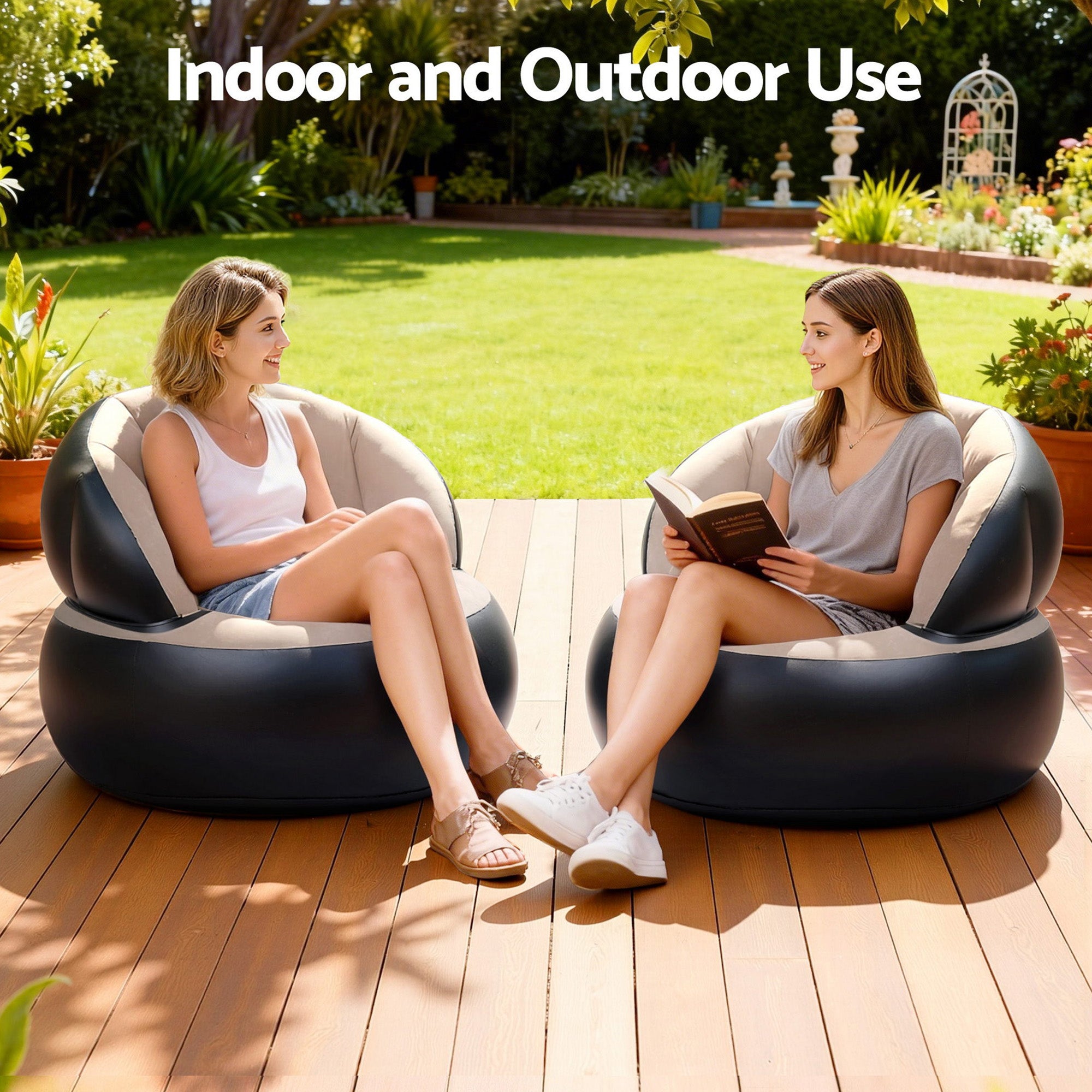 Orbit Inflatable Round Chair – Brown – Single