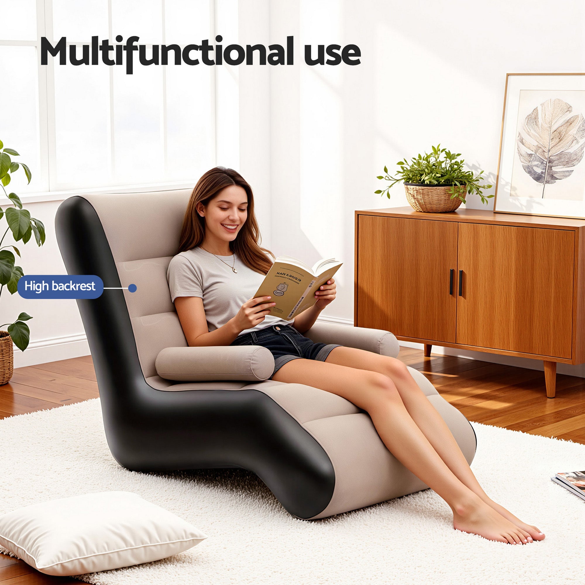 Airflow Inflatable Sun Lounger Chair – Brown – Single