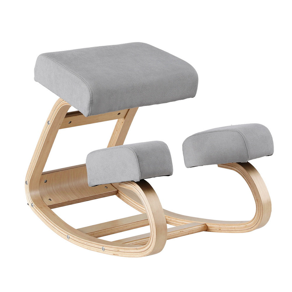 Kneeling Chair Ergonomic Posture Chair with Memory Foam Balance Stool for Home Office Gaming 120kg Weight Capacity Gray