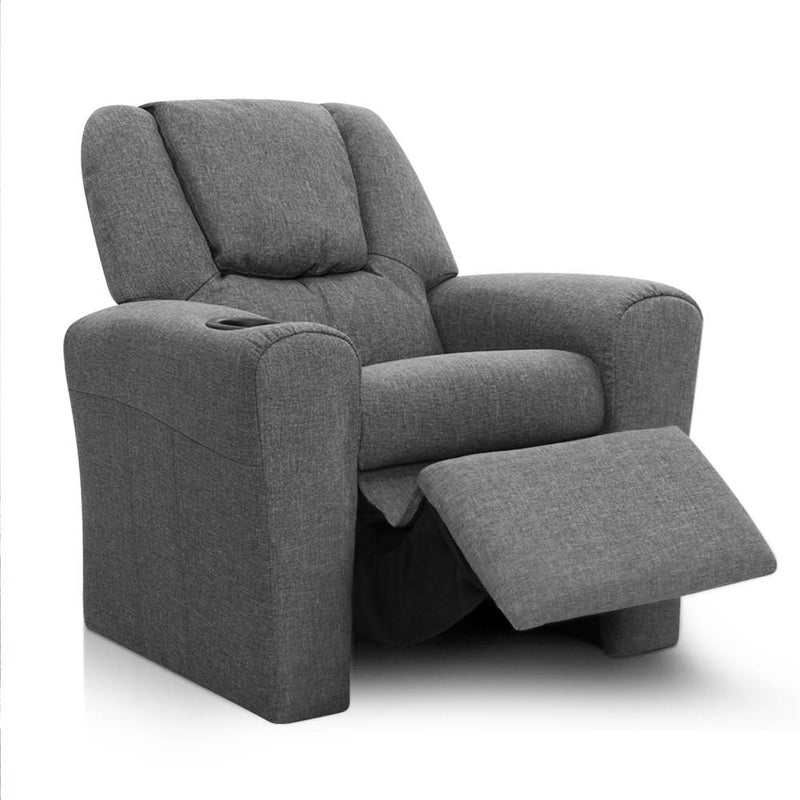 Kids Soft Recliner Chair - Grey