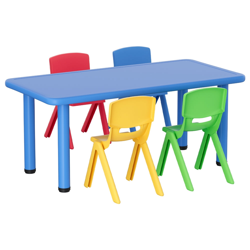 Arlo 5PCS Kids Table and Chairs Set Children Study Desk Furniture Plastic 4 Chairs